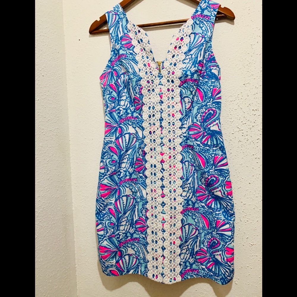 Lilly Pulitzer for Target Blue and Pink Midi Dress